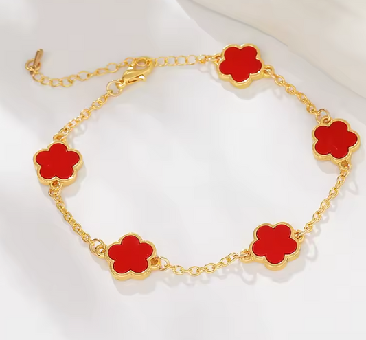 Bracelet en émail rouge