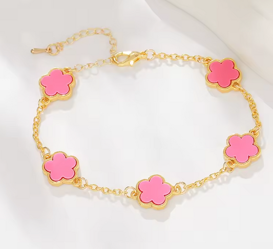 Bracelet en émail rose